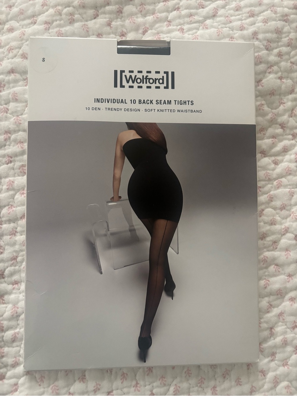 Wolford Black Individual 10 Back Seam Tights